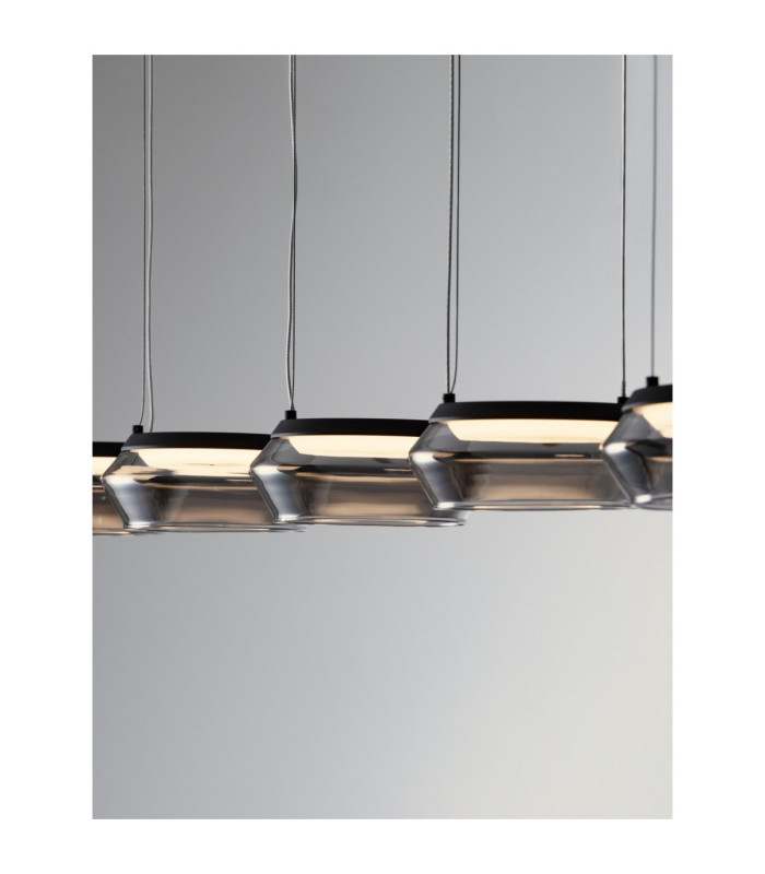 Jailyn Bar Pendant Ceiling Light Sandy Black Smokey Triac Dimmable LED 40W 1600lm 3000K-5