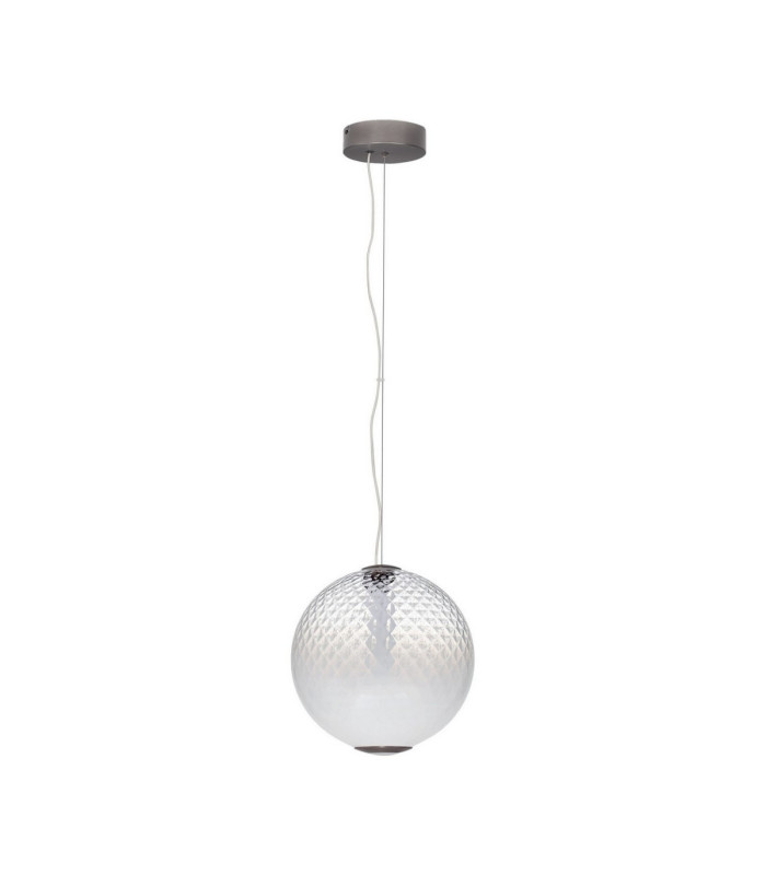 Aora Globe Pendant Ceiling Light Brushed Grey Opal Triac Dimmable LED 20W 1100lm 3000K-1
