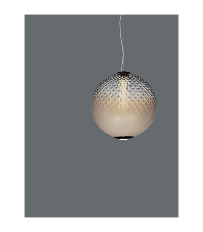 Aora Globe Pendant Ceiling Light Brushed Grey Opal Triac Dimmable LED 20W 1100lm 3000K-5