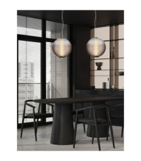 Aora Globe Pendant Ceiling Light Brushed Grey Dark Brown Triac Dimmable LED 20W 1100lm 3000K-2