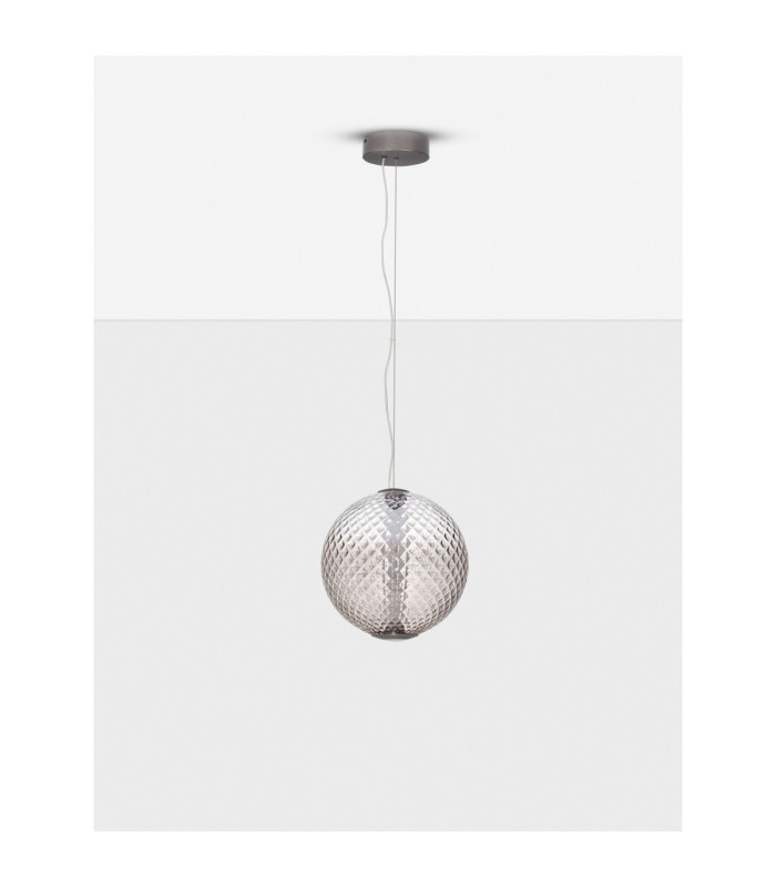 Aora Globe Pendant Ceiling Light Brushed Grey Dark Brown Triac Dimmable LED 20W 1100lm 3000K-3