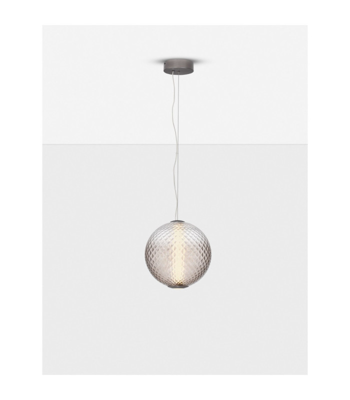 Aora Globe Pendant Ceiling Light Brushed Grey Dark Brown Triac Dimmable LED 20W 1100lm 3000K-4