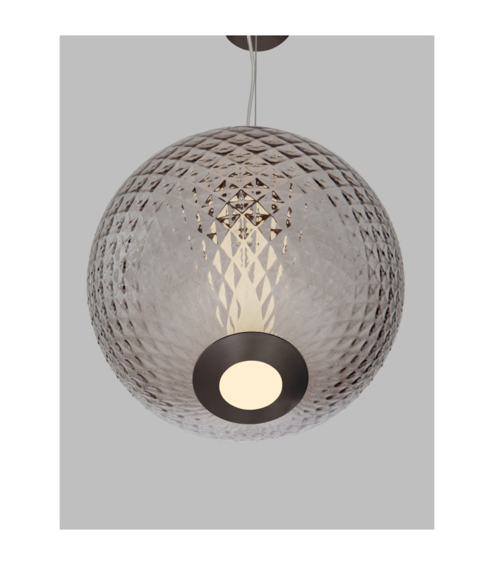 Aora Globe Pendant Ceiling Light Brushed Grey Dark Brown Triac Dimmable LED 20W 1100lm 3000K-5