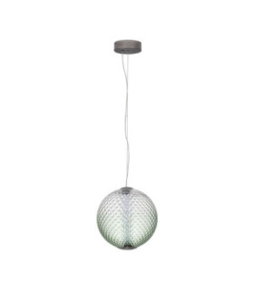 Aora Globe Pendant Ceiling Light Brushed Grey Green Triac Dimmable LED 20W 1100lm 3000K-1