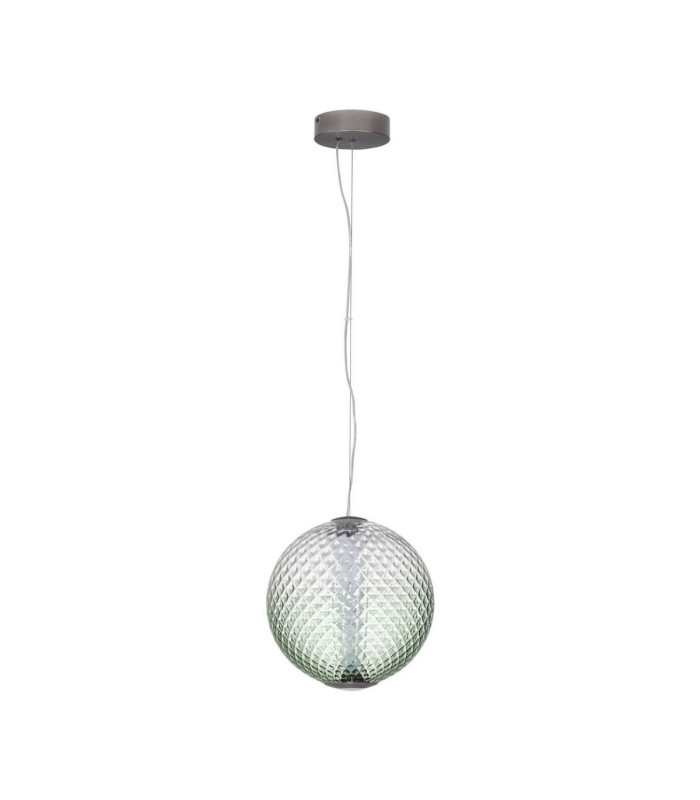 Aora Globe Pendant Ceiling Light Brushed Grey Green Triac Dimmable LED 20W 1100lm 3000K-1