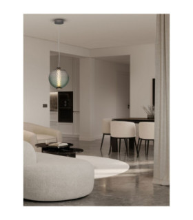 Aora Globe Pendant Ceiling Light Brushed Grey Green Triac Dimmable LED 20W 1100lm 3000K-2