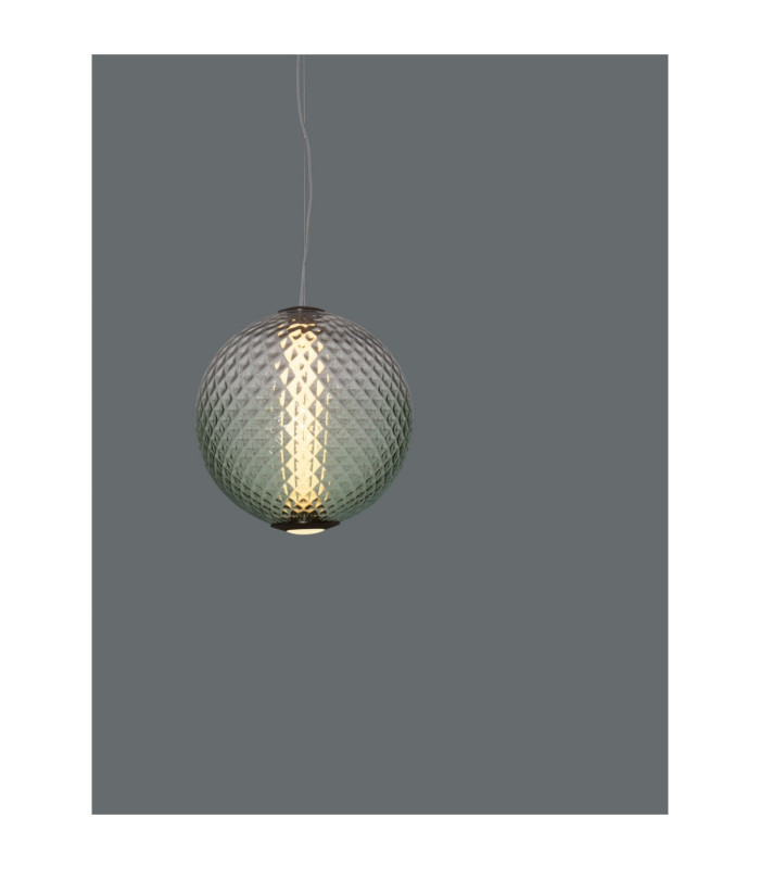 Aora Globe Pendant Ceiling Light Brushed Grey Green Triac Dimmable LED 20W 1100lm 3000K-6