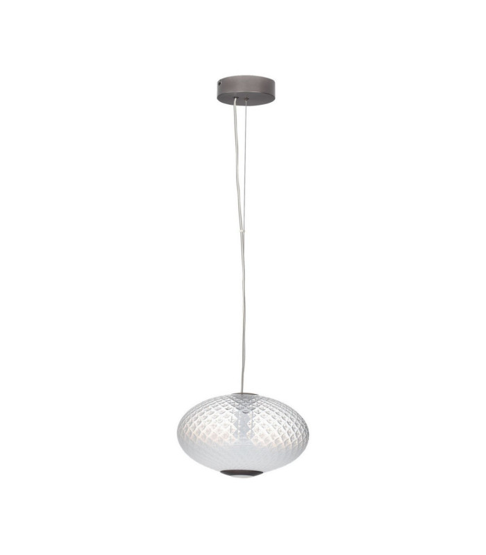 Aora Globe Pendant Ceiling Light Brushed Grey Opal Triac Dimmable LED 12W 660lm 3000K-1