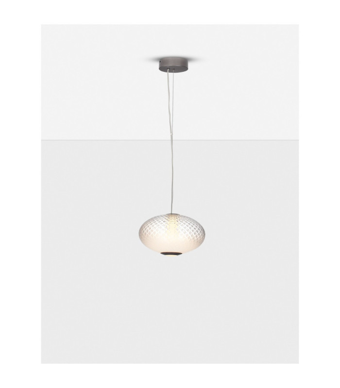 Aora Globe Pendant Ceiling Light Brushed Grey Opal Triac Dimmable LED 12W 660lm 3000K-4