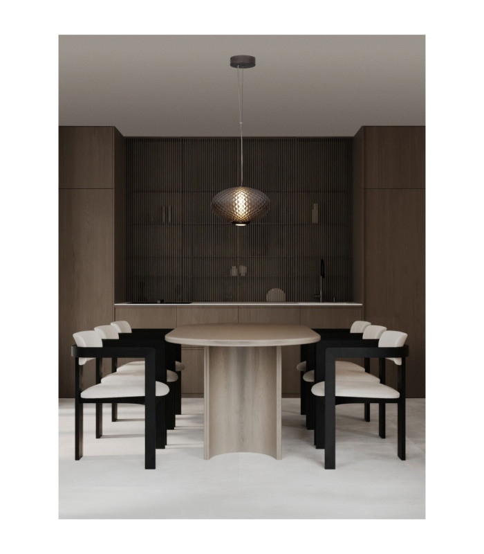 Aora Globe Pendant Ceiling Light Brushed Grey Dark Brown Triac Dimmable LED 12W 660lm 3000K-2