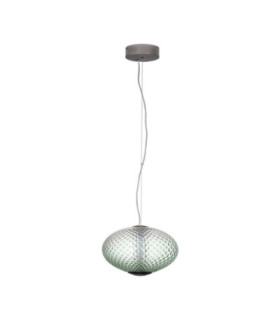 Aora Globe Pendant Ceiling Light Brushed Grey Green Triac Dimmable LED 12W 660lm 3000K-1