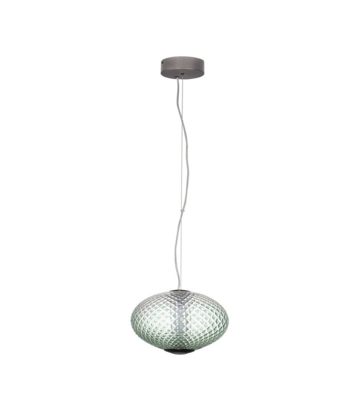 Aora Globe Pendant Ceiling Light Brushed Grey Green Triac Dimmable LED 12W 660lm 3000K-1