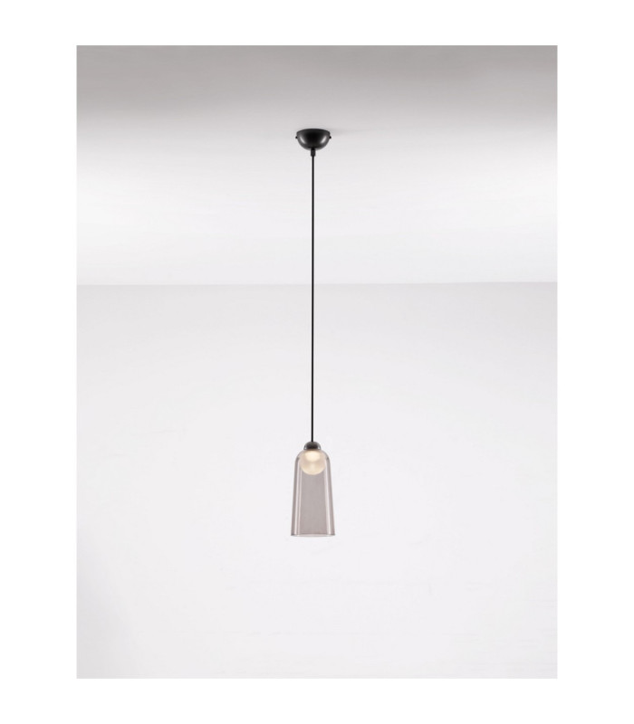 Dione Slim Pendant Ceiling Light Sandy Black Smokey LED 5W 205lm 3000K-4