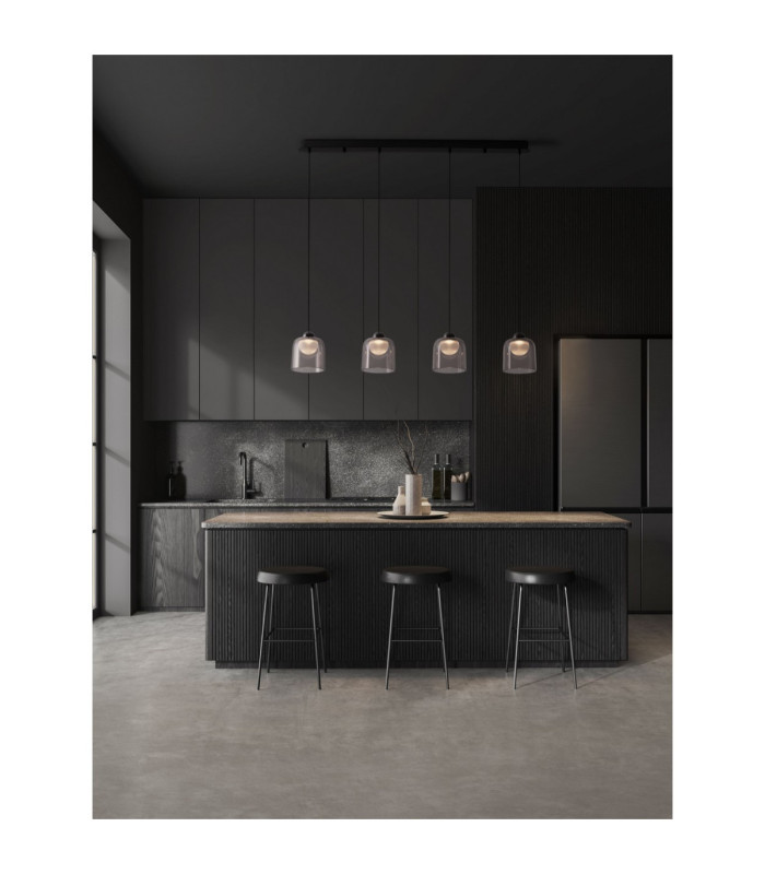 Dione Bar Pendant Ceiling Light Sandy Black Smokey LED 20W 800lm 3000K-2