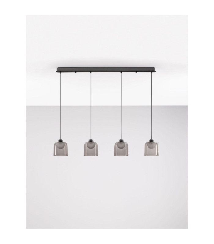 Dione Bar Pendant Ceiling Light Sandy Black Smokey LED 20W 800lm 3000K-3