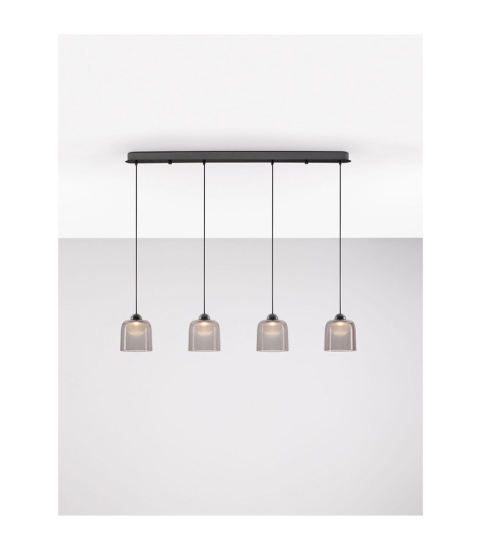 Dione Bar Pendant Ceiling Light Sandy Black Smokey LED 20W 800lm 3000K-4