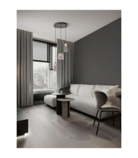 Dione Cluster Pendant Ceiling Light Sandy Black Smokey LED 15W 600lm 3000K-2