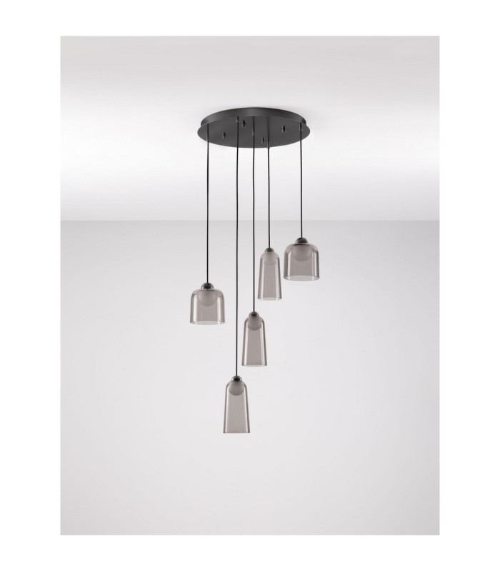 Dione Cluster Pendant Ceiling Light Sandy Black Smokey LED 25W 1010lm 3000K-3