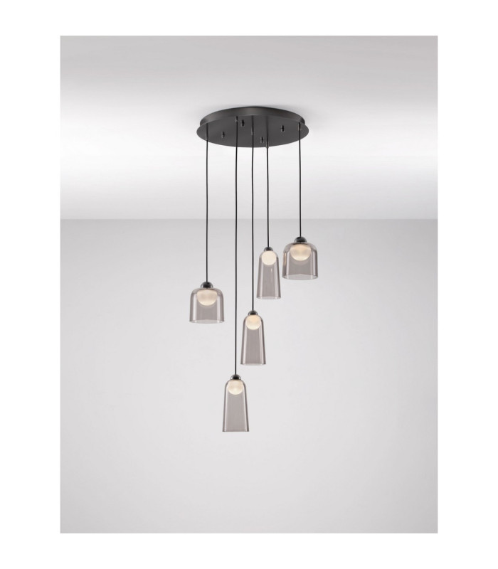 Dione Cluster Pendant Ceiling Light Sandy Black Smokey LED 25W 1010lm 3000K-4