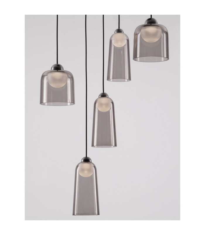 Dione Cluster Pendant Ceiling Light Sandy Black Smokey LED 25W 1010lm 3000K-5