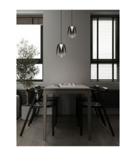 Oblo Slim Pendant Ceiling Light Smokey Grey Matt Black LED 3W 120lm 3000K-2