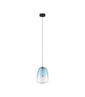 Oblo Slim Pendant Ceiling Light  Blue Matt Black LED 3W 140lm 3000K-1