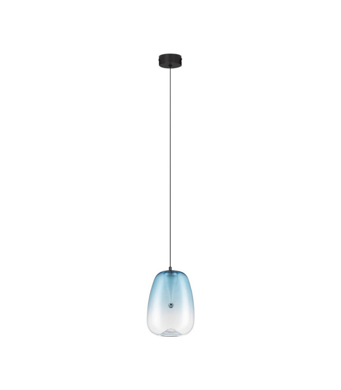 Oblo Slim Pendant Ceiling Light  Blue Matt Black LED 3W 140lm 3000K-1