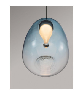Oblo Slim Pendant Ceiling Light  Blue Matt Black LED 3W 140lm 3000K-2