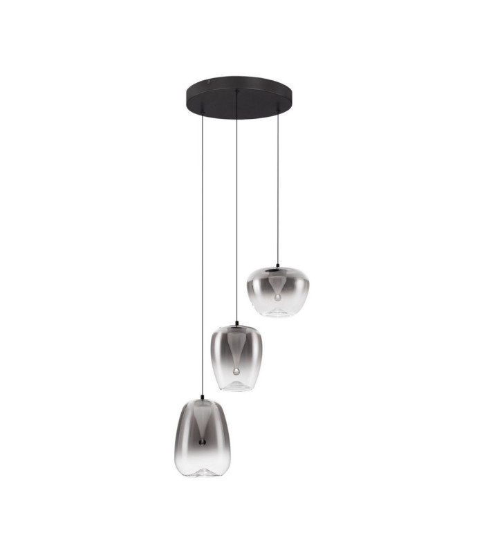 Oblo Cluster Pendant Ceiling Light Smokey Grey Matt Black LED 10W 600lm 3000K-1