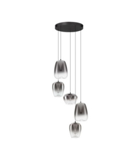 Oblo Cluster Pendant Ceiling Light Smokey Grey Matt Black Triac Dimmable LED 18W 1080lm 3000K-1