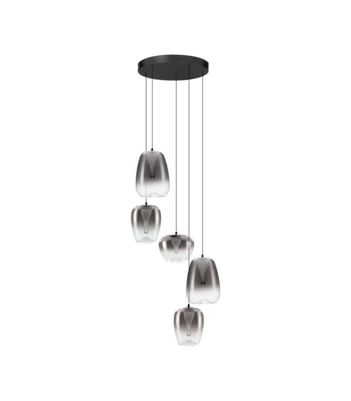 Oblo Cluster Pendant Ceiling Light Smokey Grey Matt Black Triac Dimmable LED 18W 1080lm 3000K-1