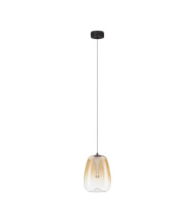 Oblo Slim Pendant Ceiling Light Amber Matt Black LED 3W 195lm 3000K-1