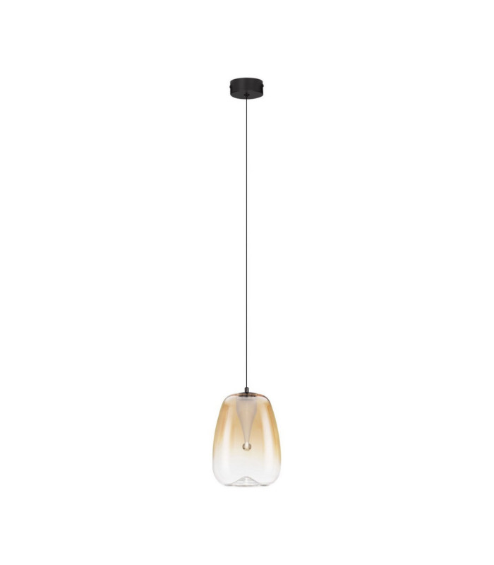 Oblo Slim Pendant Ceiling Light Amber Matt Black LED 3W 195lm 3000K-1