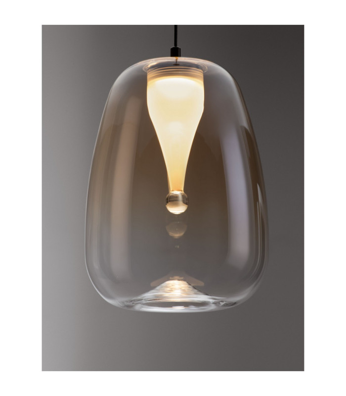 Oblo Slim Pendant Ceiling Light Amber Matt Black LED 3W 195lm 3000K-5