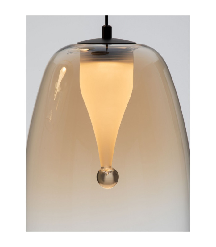 Oblo Cluster Pendant Ceiling Light Amber Matt Black LED 10W 650lm 3000K-5