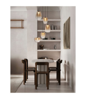 Oblo Cluster Pendant Ceiling Light Amber Matt Black Triac Dimmable LED 18W 1170lm 3000K-2