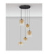 Oblo Cluster Pendant Ceiling Light Amber Matt Black Triac Dimmable LED 18W 1170lm 3000K-3