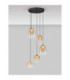 Oblo Cluster Pendant Ceiling Light Amber Matt Black Triac Dimmable LED 18W 1170lm 3000K-4