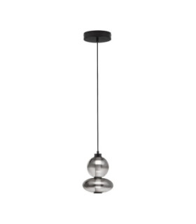 Bally Integrated LED Pendant Ceiling Light Matt Black Smokey Grey Triac Dimmable LED 12W 840lm 3000K-1