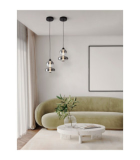 Bally Integrated LED Pendant Ceiling Light Matt Black Smokey Grey Triac Dimmable LED 12W 840lm 3000K-2