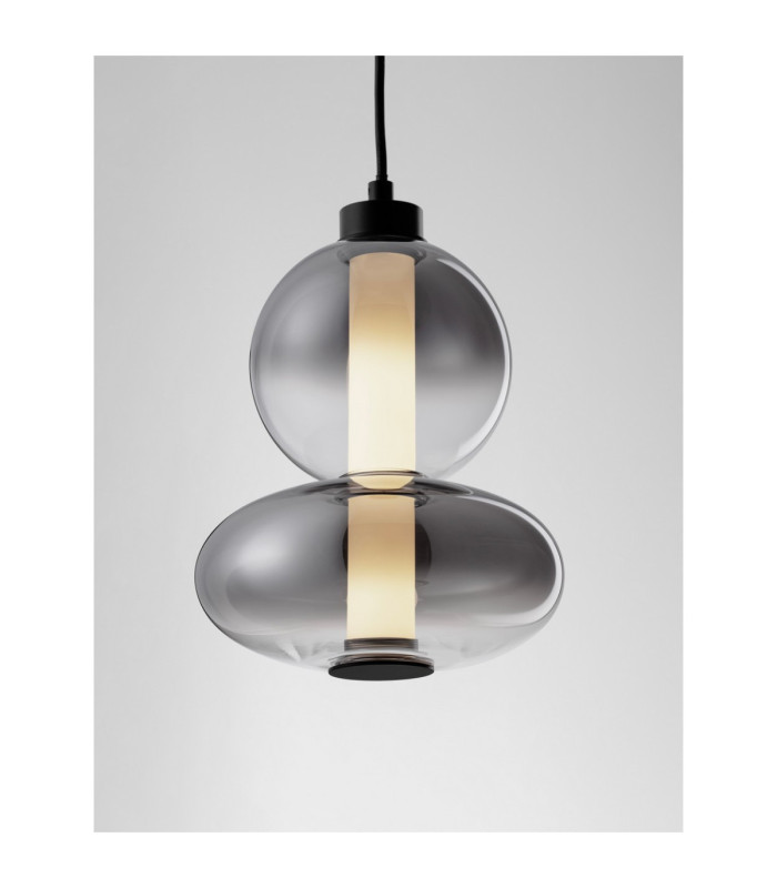Bally Integrated LED Pendant Ceiling Light Matt Black Smokey Grey Triac Dimmable LED 12W 840lm 3000K-6