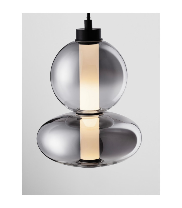 Bally Integrated LED Pendant Ceiling Light Matt Black Smokey Grey Triac Dimmable LED 12W 840lm 3000K-7