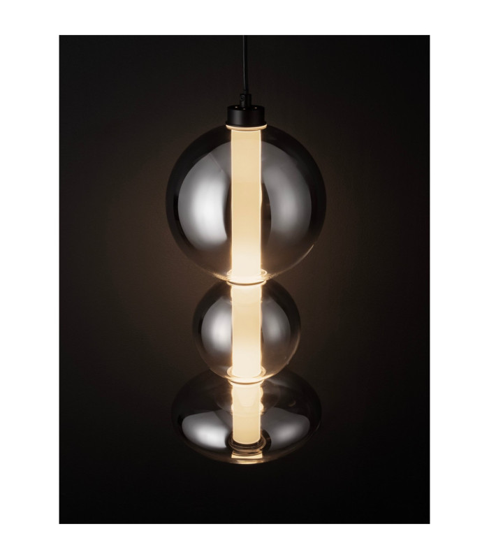 Bally Integrated LED Pendant Ceiling Light Matt Black Smokey Grey Triac Dimmable LED 20W 1400lm 3000K-2