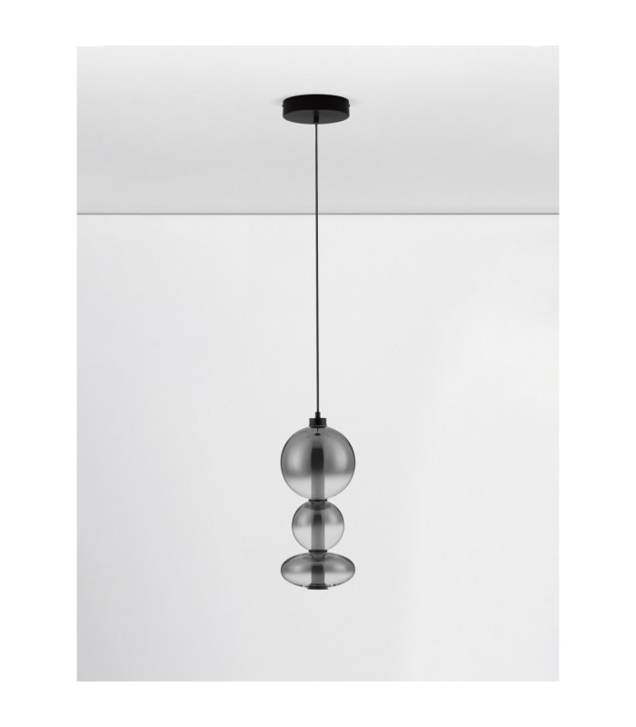 Bally Integrated LED Pendant Ceiling Light Matt Black Smokey Grey Triac Dimmable LED 20W 1400lm 3000K-3