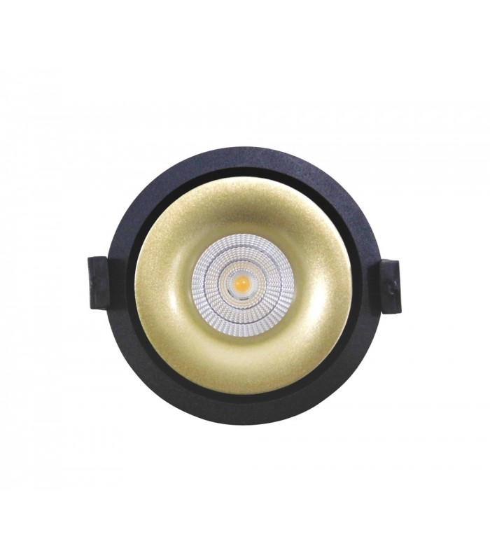 LED Recessed Round Downlight, Black/Gold, 25 deg. Beam Angle, 840lm, 5000K, IP20, DRIVER NOT INC. - 7