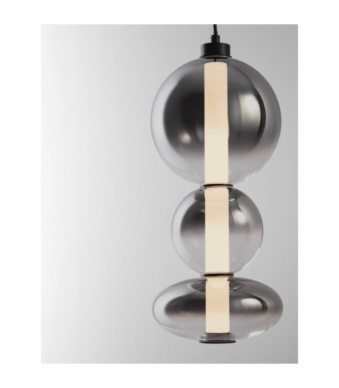 Bally Integrated LED Pendant Ceiling Light Matt Black Smokey Grey Triac Dimmable LED 20W 1400lm 3000K-5