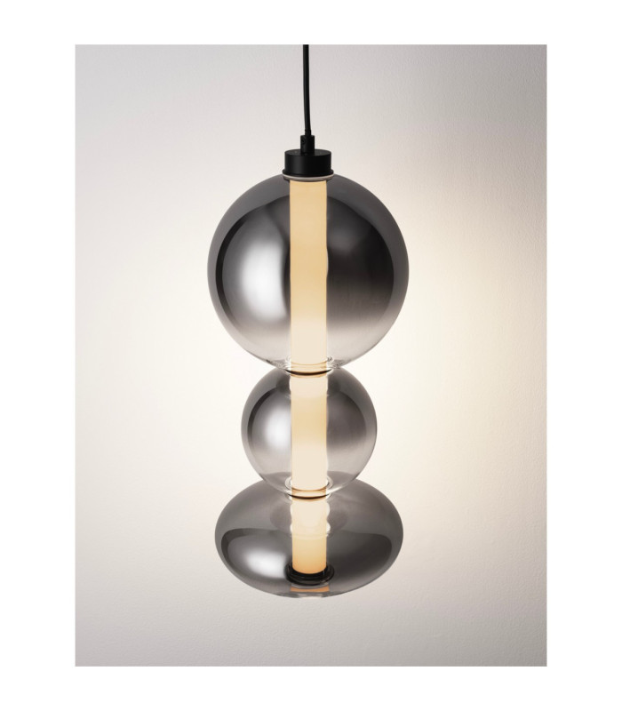 Bally Integrated LED Pendant Ceiling Light Matt Black Smokey Grey Triac Dimmable LED 20W 1400lm 3000K-6