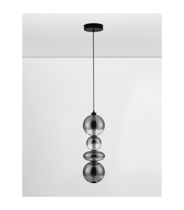 Bally Integrated LED Pendant Ceiling Light Matt Black Smokey Grey Triac Dimmable LED 36W 2520lm 3000K-3