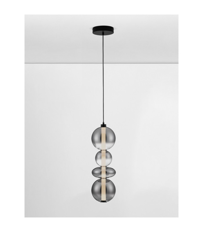 Bally Integrated LED Pendant Ceiling Light Matt Black Smokey Grey Triac Dimmable LED 36W 2520lm 3000K-4