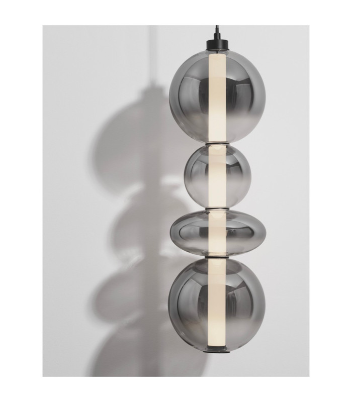 Bally Integrated LED Pendant Ceiling Light Matt Black Smokey Grey Triac Dimmable LED 36W 2520lm 3000K-5